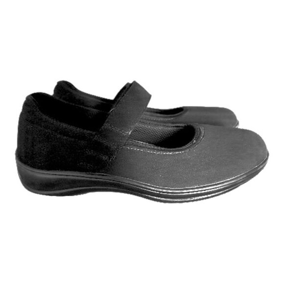 ORTHOFEET SPRINGFIELD BLACK MARY JANES SZ 8.5 ADJUSTABLE STRAP COMFORT SHOES - Picture 8 of 11